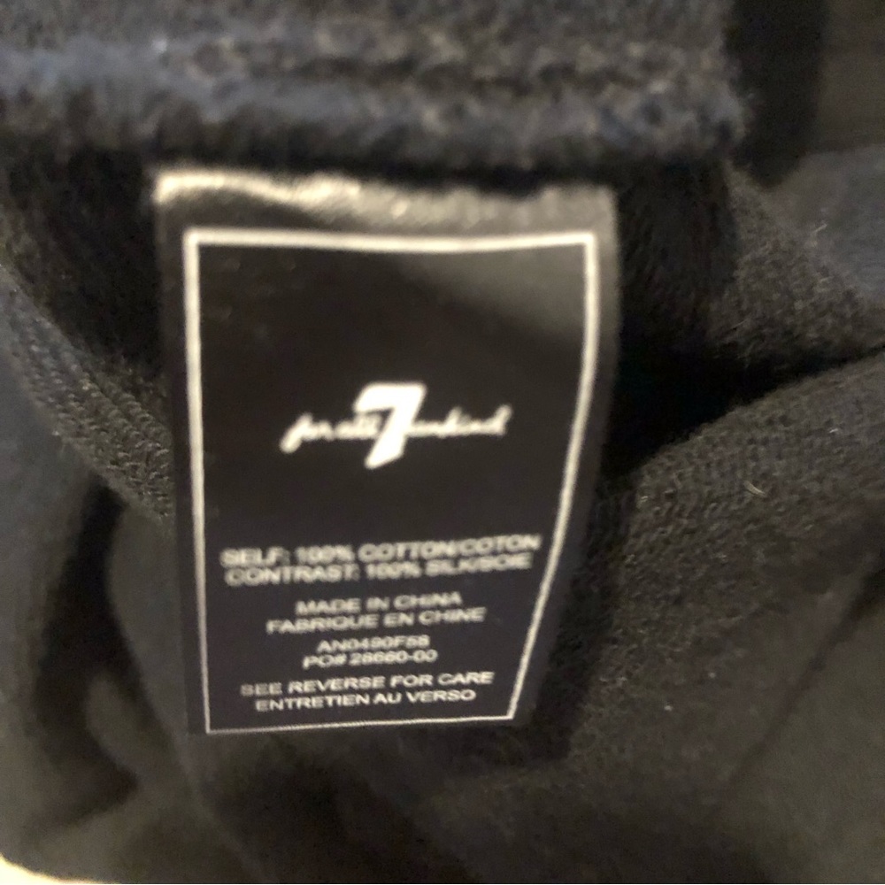 ❤️NWT 7 for All Mankind Oversized T-shirt Dress Terry Cloth Chest Pocket Black M - Picture 8 of 9